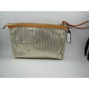 Cavalcanti Clutch Bag Womens Medium Silver Woven Leather Evening Made Italy
